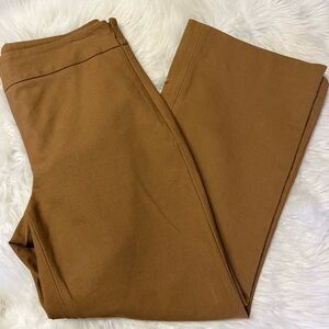 Vince Cropped Flare Pants Toffee Brown Side Zip Size 4